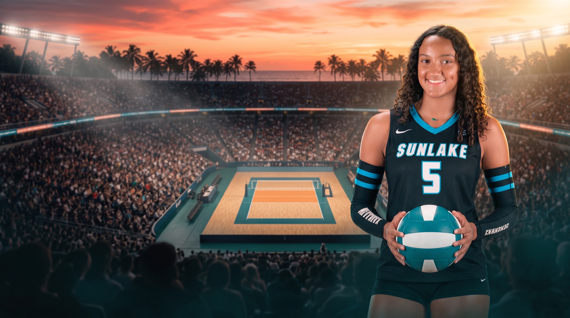 Lia Black holding a volleyball